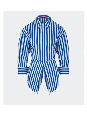 Simon Miller Loch Poplin Button Up Shirt Blue Striped Contemporary Womens L